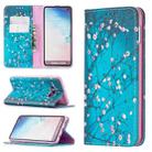 For Samsung Galaxy S10e Colored Drawing Pattern Invisible Magnetic Horizontal Flip PU Leather Case with Holder & Card Slots & Wallet(Plum Blossom) - 1