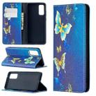 For Samsung Galaxy S20 FE Colored Drawing Pattern Invisible Magnetic Horizontal Flip PU Leather Case with Holder & Card Slots & Wallet(Gold Butterflies) - 1