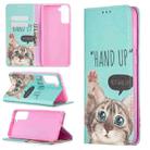 For Samsung Galaxy S21+ 5G Colored Drawing Pattern Invisible Magnetic Horizontal Flip PU Leather Case with Holder & Card Slots & Wallet(Cat) - 1