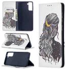 For Samsung Galaxy S21+ 5G Colored Drawing Pattern Invisible Magnetic Horizontal Flip PU Leather Case with Holder & Card Slots & Wallet(Girl) - 1