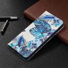 For Samsung Galaxy S21+ 5G Colored Drawing Pattern Invisible Magnetic Horizontal Flip PU Leather Case with Holder & Card Slots & Wallet(Blue Leaves) - 7