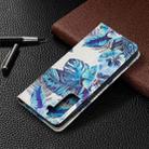 For Samsung Galaxy S21+ 5G Colored Drawing Pattern Invisible Magnetic Horizontal Flip PU Leather Case with Holder & Card Slots & Wallet(Blue Leaves) - 8