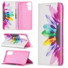 For Samsung Galaxy S21+ 5G Colored Drawing Pattern Invisible Magnetic Horizontal Flip PU Leather Case with Holder & Card Slots & Wallet(Sun Flower) - 1