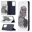 For Samsung Galaxy S21 Ultra 5G Colored Drawing Pattern Invisible Magnetic Horizontal Flip PU Leather Case with Holder & Card Slots & Wallet(Girl) - 1