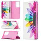 For Samsung Galaxy S21 Ultra 5G Colored Drawing Pattern Invisible Magnetic Horizontal Flip PU Leather Case with Holder & Card Slots & Wallet(Sun Flower) - 1