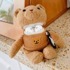 Plush Embroidery Bear Shape Earphone Protective Case for AirPods 1 / 2, with Hook - 1