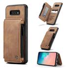 For Samsung Galaxy S10e CaseMe C20 Multifunctional PC + TPU Protective Case with Holder & Card Slot & Wallet(Brown) - 1