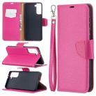 For Samsung Galaxy S21+ 5G Litchi Texture Pure Color Horizontal Flip Leather Case with Holder & Card Slots & Wallet & Lanyard(Rose Red) - 1