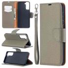 For Samsung Galaxy S21+ 5G Litchi Texture Pure Color Horizontal Flip Leather Case with Holder & Card Slots & Wallet & Lanyard(Grey) - 1