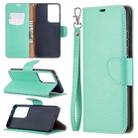 For Samsung Galaxy S21 Ultra 5G Litchi Texture Pure Color Horizontal Flip Leather Case with Holder & Card Slots & Wallet & Lanyard(Green) - 1