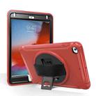 For iPad mini (2019) & mini 4 360 Degree Rotation PC+TPU Protective Cover with Holder & Hand Strap(Red) - 1