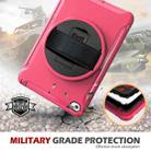 For iPad mini (2019) & mini 4 360 Degree Rotation PC+TPU Protective Cover with Holder & Hand Strap(Rose Red) - 6