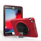 For iPad mini 3 & 2 & 1 360 Degree Rotation PC+TPU Protective Cover with Holder & Hand Strap(Red) - 1