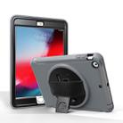 For iPad mini 3 & 2 & 1 360 Degree Rotation PC+TPU Protective Cover with Holder & Hand Strap(Grey) - 1