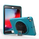 For iPad mini 3 & 2 & 1 360 Degree Rotation PC+TPU Protective Cover with Holder & Hand Strap(Light Blue) - 1