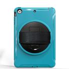 For iPad mini 3 & 2 & 1 360 Degree Rotation PC+TPU Protective Cover with Holder & Hand Strap(Light Blue) - 2