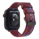 Ethnic Leather Watch Band For Apple Watch Series 7 45mm / 6 & SE & 5 & 4 44mm / 3 & 2 & 1 42mm(Wine Red) - 1