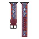 Ethnic Leather Watch Band For Apple Watch Series 7 45mm / 6 & SE & 5 & 4 44mm / 3 & 2 & 1 42mm(Wine Red) - 2