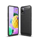 For LG K52 Brushed Texture Carbon Fiber TPU Case(Black) - 1