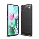 For LG K92 5G Brushed Texture Carbon Fiber TPU Case(Black) - 1