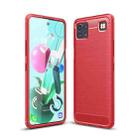 For LG K92 5G Brushed Texture Carbon Fiber TPU Case(Red) - 1