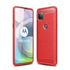 For Motorola Moto G 5G Brushed Texture Carbon Fiber TPU Case(Red) - 1