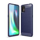 For Motorola Moto G9 Plus Brushed Texture Carbon Fiber TPU Case(Navy Blue) - 1