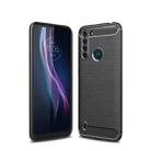 For Motorola One Fusion Brushed Texture Carbon Fiber TPU Case(Black) - 1