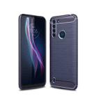 For Motorola One Fusion Brushed Texture Carbon Fiber TPU Case(Navy Blue) - 1