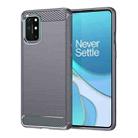 For OnePlus 8T Brushed Texture Carbon Fiber TPU Case (Grey) - 1