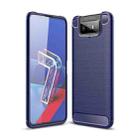 For Asus Zenfone 7 ZS670KS Brushed Texture Carbon Fiber TPU Case(Navy Blue) - 1