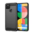 For Google Pixel 5 Brushed Texture Carbon Fiber TPU Case(Black) - 1