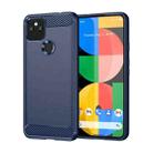 For Google Pixel 5 Brushed Texture Carbon Fiber TPU Case(Navy Blue) - 1