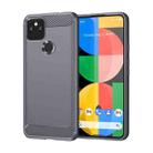 For Google Pixel 5 Brushed Texture Carbon Fiber TPU Case (Grey) - 1