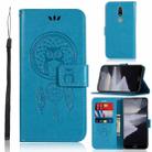 For Nokia 2.4 Wind Chime Owl Embossing Pattern Horizontal Flip Leather Case, with Holder & Card Slots & Wallet(Blue) - 1