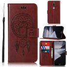 For Nokia 2.4 Wind Chime Owl Embossing Pattern Horizontal Flip Leather Case, with Holder & Card Slots & Wallet(Brown) - 1