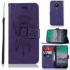 For Nokia 3.4 Wind Chime Owl Embossing Pattern Horizontal Flip Leather Case, with Holder & Card Slots & Wallet(Purple) - 1