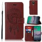 For Nokia 3.4 Wind Chime Owl Embossing Pattern Horizontal Flip Leather Case, with Holder & Card Slots & Wallet(Brown) - 1