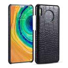 For Huawei Mate 30 Head-layer Cowhide Leather Crocodile Texture Protective Case(Black) - 1