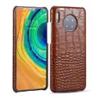 For Huawei Mate 30 Head-layer Cowhide Leather Crocodile Texture Protective Case(Brown) - 1