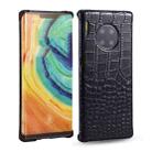 For Huawei Mate 30 Pro Head-layer Cowhide Leather Crocodile Texture Protective Case(Black) - 1