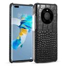 For Huawei Mate 40 Pro Head-layer Cowhide Leather Crocodile Texture Protective Case(Black) - 1