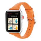 Small Waist Leather Watch Band For Apple Watch Series 8&7 41mm / SE 2&6&SE&5&4 40mm / 3&2&1 38mm(Orange) - 1