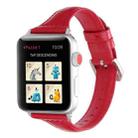 Small Waist Leather Watch Band For Apple Watch Series 8&7 41mm / SE 2&6&SE&5&4 40mm / 3&2&1 38mm(Red) - 1