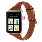 Small Waist Leather Watch Band For Apple Watch Series 8&7 41mm / SE 2&6&SE&5&4 40mm / 3&2&1 38mm(Brown) - 1