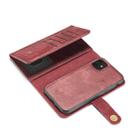 For iPhone 11 DG.MING Triple Fold Crazy Horse Texture Magnetic Horizontal Flip Leather Case with Holder & Card Slots & Wallet(Red) - 8