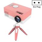 J15 1920 x 1080P HD Household Mini LED Projector with Tripod Mount Support AV / HDMI x 1 / USB x1 / TF x 1, Plug Type:EU Plug(Pink White) - 1