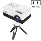 J15 1920 x 1080P HD Household Mini LED Projector with Tripod Mount Support AV / HDMI x 1 / USB x1 / TF x 1, Plug Type:US Plug(Black White) - 1