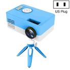 J15 1920 x 1080P HD Household Mini LED Projector with Tripod Mount Support AV / HDMI x 1 / USB x1 / TF x 1, Plug Type:US Plug(Blue White) - 1