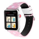 Fashion Wave Dot Series Leather Watch Band For Apple Watch Ultra 49mm / Series 8&7 45mm / SE 2&6&SE&5&4 44mm / 3&2&1 42mm(White Wave Dots Pink) - 1